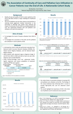 Thumbnail for THE ASSOCIATION OF CONTINUITY OF CARE AND PALLIATIVE CARE UTILIZATION IN CANCER PATIENTS NEAR THE END OF LIFE: A NATIONWIDE COHORT STUDY