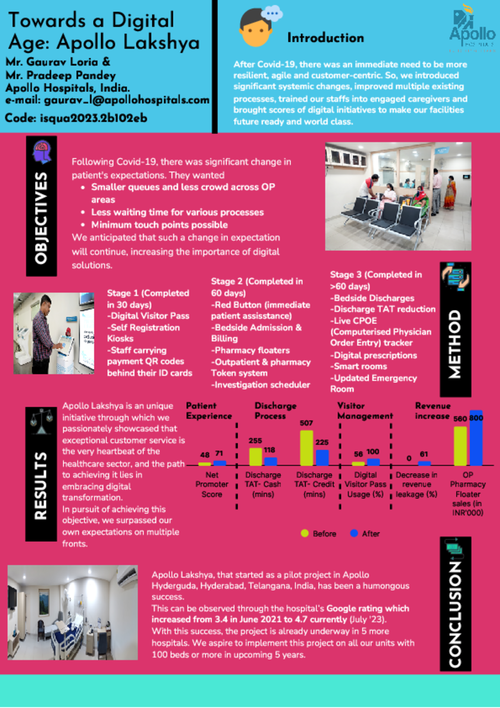 Preview of CATEGORY: IMPLEMENTATION & IMPROVEMENT SCIENCE TO IMPROVE HEALTH AND HEALTHCARE TITLE: TOWARDS A DIGITAL AGE: PROJECT LAKSHYA. (DOCUMENT TITLED ISQUA SUBMISSION )