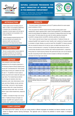 Thumbnail for NATURAL LANGUAGE PROCESSING FOR EARLY PREDICTION OF SEVERE SEPSIS IN THE EMERGENCY DEPARTMENT