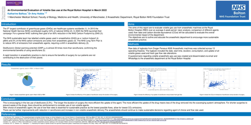 Preview of An Environmental Evaluation of Volatile Gas use at the Royal Bolton Hospital in March 2022
