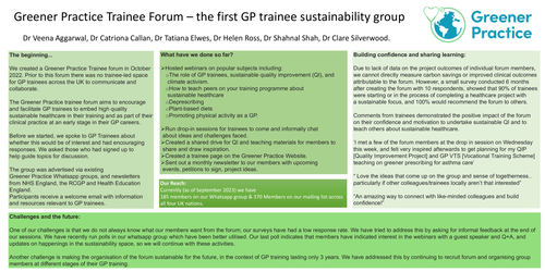 Preview of Greener Practice Trainee Forum