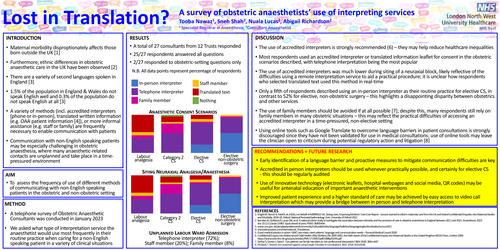 Preview of Survey of interpreting and translating services used by obstetric anaesthetists
