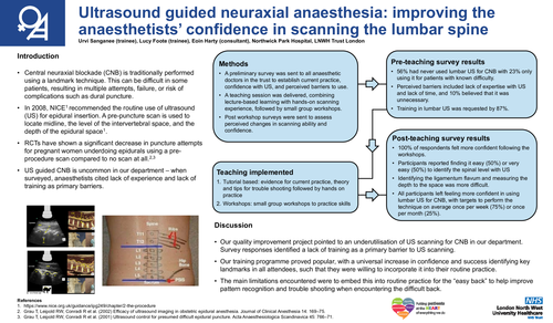 Preview of Ultrasound guided neuraxial anaesthesia: a quality improvement project to improve anaesthetist competence and confidence scanning the lumbar spine