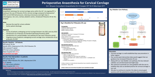 Preview of Improving peri-operative anaesthesia for cervical cerclages - a quality improvement project.