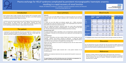 Preview of Plasma exchange for HELLP syndrome complicated by persistent microangiopathic haemolytic anaemia resulting in a rapid recovery of renal function