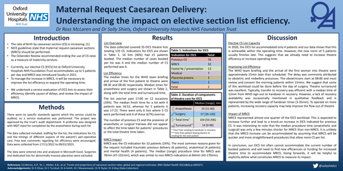 Preview of Maternal request caesarean delivery: understanding the impact on elective section list efficiency. What can we learn?