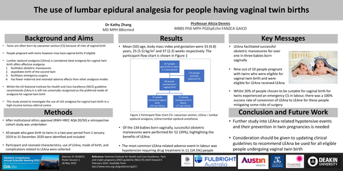 Preview of The use of lumbar epidural analgesia and anaesthesia for vaginal twin birth