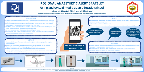 Preview of Regional anaesthetic alert bracelet: using audiovisual media as an education tool