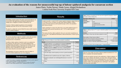 Thumbnail for An evaluation of the reasons for unsuccessful top-up of labour epidural analgesia for caesarean section