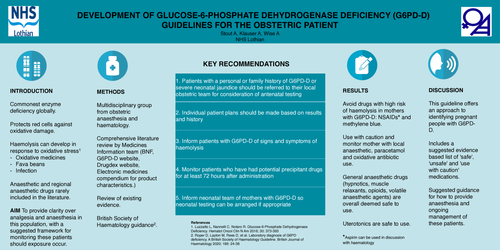 Preview of Development of glucose-6-phosphate dehydrogenase deficiency (G6PD-D) guidelines for the obstetric patient