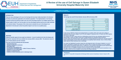 Preview of A review of the use of cell salvage in Queen Elizabeth University Hospital Maternity Unit, Glasgow