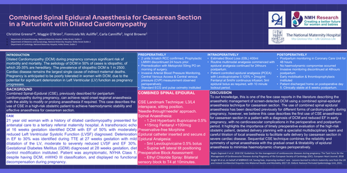 Preview of Combined Spinal Epidural Anaesthesia for Caesarean Section in a Parturient with Dilated Cardiomyopathy