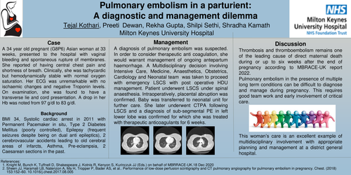 Preview of Pulmonary embolism in a parturient: A diagnostic and management dilemma