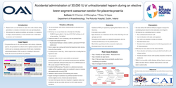 Thumbnail for Accidental administration of 30,000 IU of unfractionated heparin during an elective lower segment caesarean section for placenta praevia