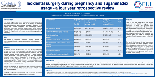 Preview of Incidental surgery during pregnancy and sugammadex usage - a four year retrospective review