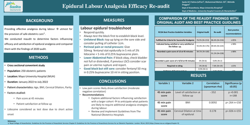 Preview of Epidural labour analgesia efficacy: Re-audit