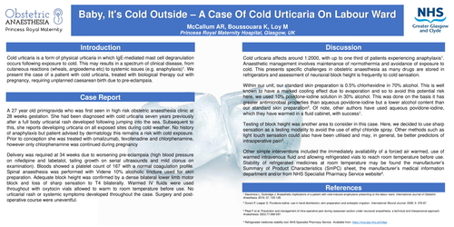 Preview of Baby, it's cold outside - a case of cold urticaria on labour ward