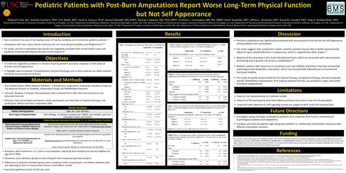 Preview of Pediatric Patients With Post-Burn Amputations Report Worse Long-Term Physical Function But Not Self Appearance
