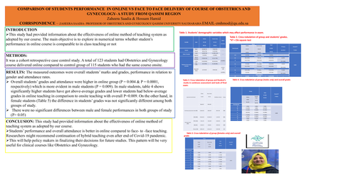 Preview of Students performance in online vs face to face course of O&G