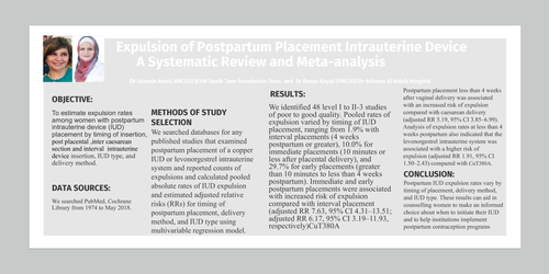 Preview of Expulsion of Postpartum Placement Intrauterine Device.A Systematic Review and Meta-analysis