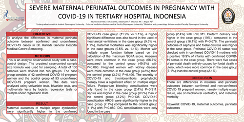 Preview of SEVERE MATERNAL PERINATAL OUTCOMES IN PREGNANCY WITH COVID-19 IN TERTIARY HOSPITAL INDONESIA