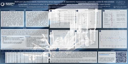 Preview of Multi-port (da Vinci) robotic myomectomy versus laparoscopic & laparotomic myomectomy: systematic review & meta-analysis