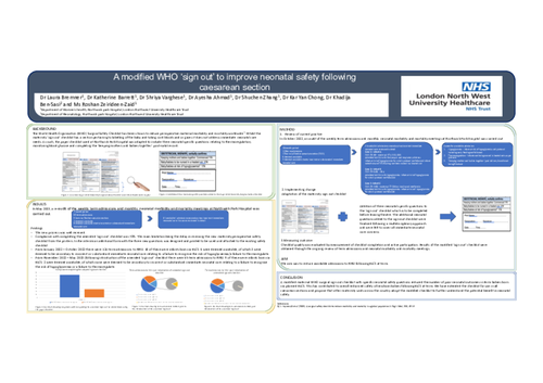 Preview of A modified WHO ‘sign out’ to improve neonatal safety following caesarean section