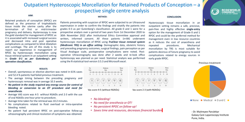 Preview of Outpatient Hysteroscopic Morcellation for Retained Products of Conception - prospective single centre analysis.