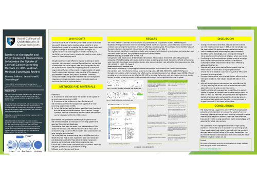 Preview of Barriers to and Effectiveness of Interventions to Increase the Uptake of CervicalCancerScreening