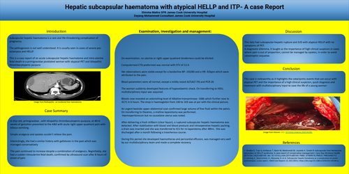 Preview of Hepatic subcapsular haematoma with atypical HELLP and ITP- A case Report