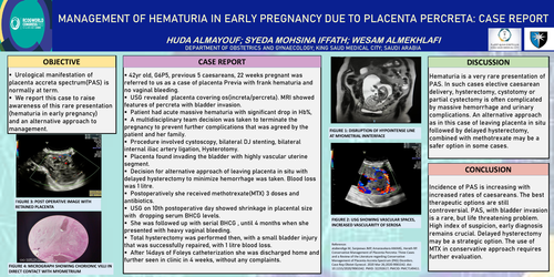 Preview of MANAGEMENT OF HEMATURIA IN EARLY PREGNANCY DUE TO PLACENTA PERCRETA: CASE REPORT