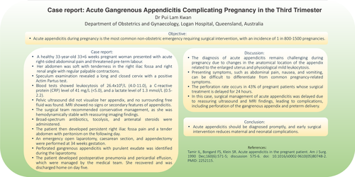 Preview of Case report: acute gangrenous appendicitis complicating pregnancy in the third trimester