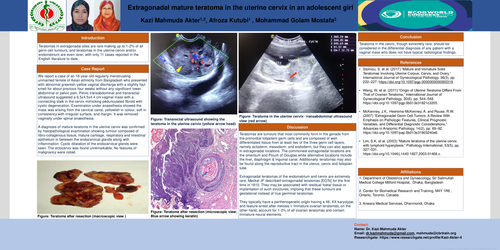 Preview of Extragonadal mature teratoma in the uterine cervix in an adolescent girl