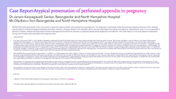 Thumbnail for Case report -Atypical presentation and Management of Perforated appendix in pregnancy