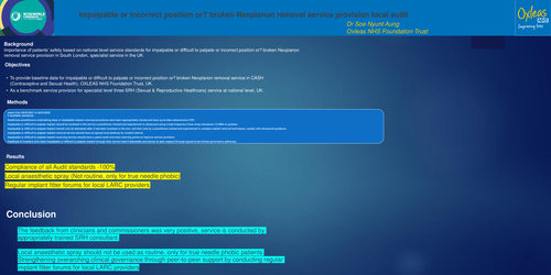 Preview of Impalpable or incorrect position or? broken Nexplanon removal service provision local audit.