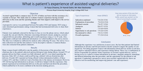 Preview of What is patients' experience of assisted vaginal deliveries?