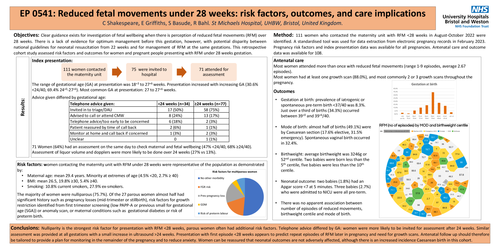 Preview of Reduced fetal movements under 28 weeks: risk factors, outcomes, and care implications.