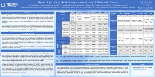 Preview of Gynaecologic robotic (da Vinci) surgery; cohort study of 100 cases in Greece.