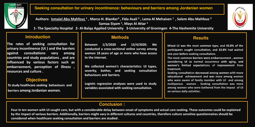 Preview of Seeking consultation for urinary incontinence: behaviours and barriers among Jordanian women
