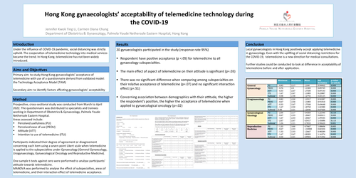 Preview of Hong Kong gynaecologists’ acceptability of telemedicine technology during the COVID-19