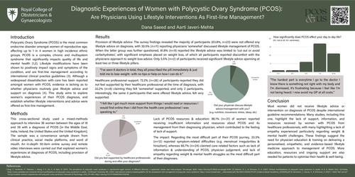Preview of Diagnostic Experiences in PCOS: Are Physicians Using Lifestyle Interventions As First-line Management?
