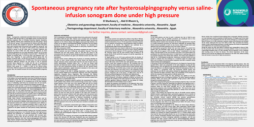 Preview of Spontaneous pregnancy rate after hysterosalpingography versus saline-infusion sonogram done under high pressure