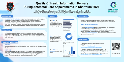 Preview of Quality Of Health Information Delivery During Antenatal Care Appointments In Khartoum, 2021