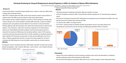 Preview of Universal Screening for Group B Streptococcus: An Initiative to Reduce NICU Admissions