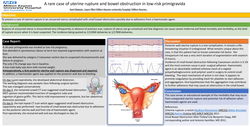Thumbnail for A rare case of uterine rupture and bowel obstruction in low-risk primigravida