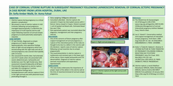 Thumbnail for Cornual uterine rupture in subsequent pregnancy following laparoscopic removal of Cornual pregnancy
