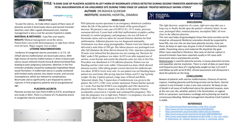 Preview of RARE CASE OF PLACENTA ACCRETA IN LEFT HORN OF 19 WEEK UTERUS