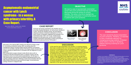 Preview of Asymptomatic endometrial cancer with Lynch syndrome - in a woman with primary infertility.