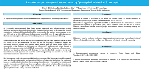 Preview of Pyometra in a postmenopausal woman caused by Cytomegalovirus infection: A case report.