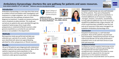 Preview of Ambulatory gynaecology shortens the care pathway for patients and saves resources